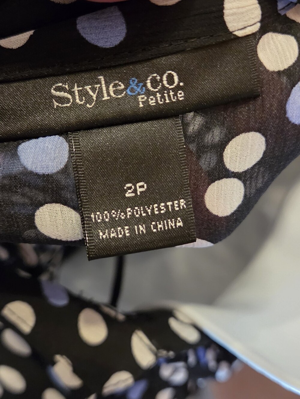 Style & Co. Petite Layered Tank & Sheer Ruffled Polkadot Blouse Top Sz2P - Picture 9 of 10